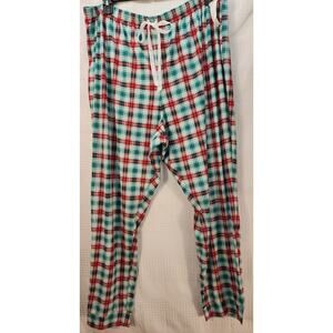 Croft & Barrow Women's Pajama Bottoms Pants Size XL Plaid Red Green White
